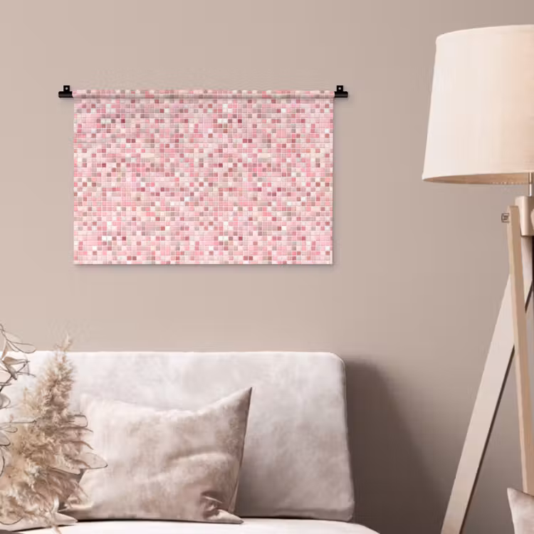 Mozaïek - Patroon - Roze Wandkleed katoen klein 269 -sfeer4