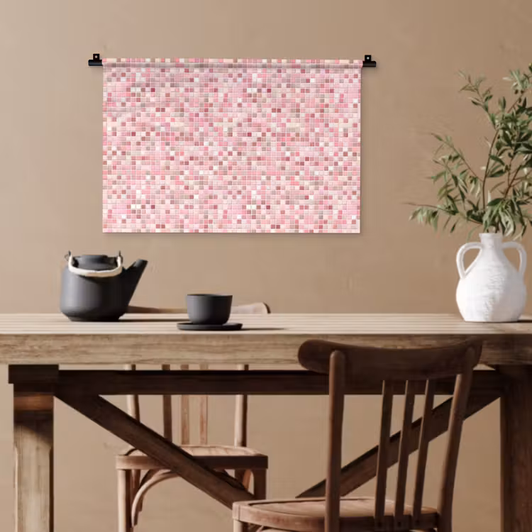 Mozaïek - Patroon - Roze Wandkleed katoen klein 269 -sfeer6