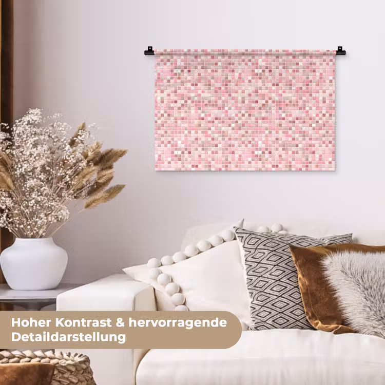 Mozaïek - Patroon - Roze Wandkleed katoen klein 269 -tsfeer1_DE