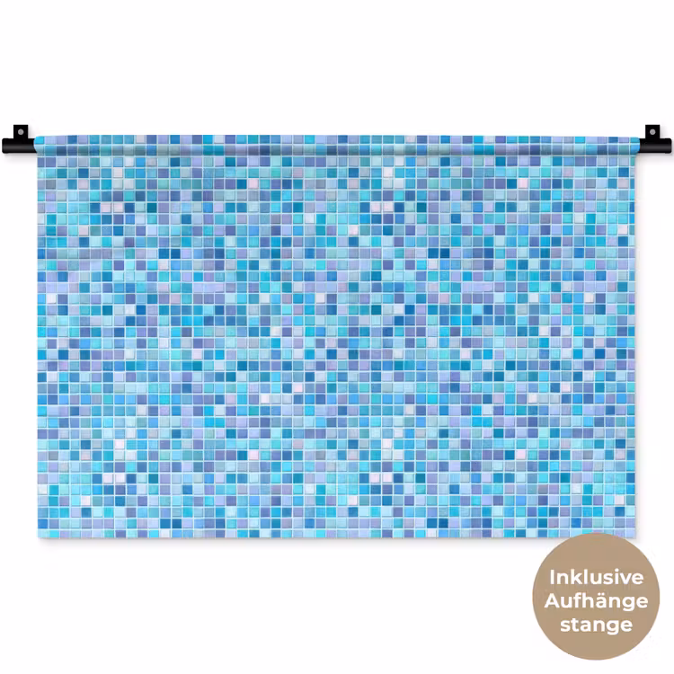 Mozaïek - Patroon - Turquoise Wandkleed katoen klein 269 -t3d_DE