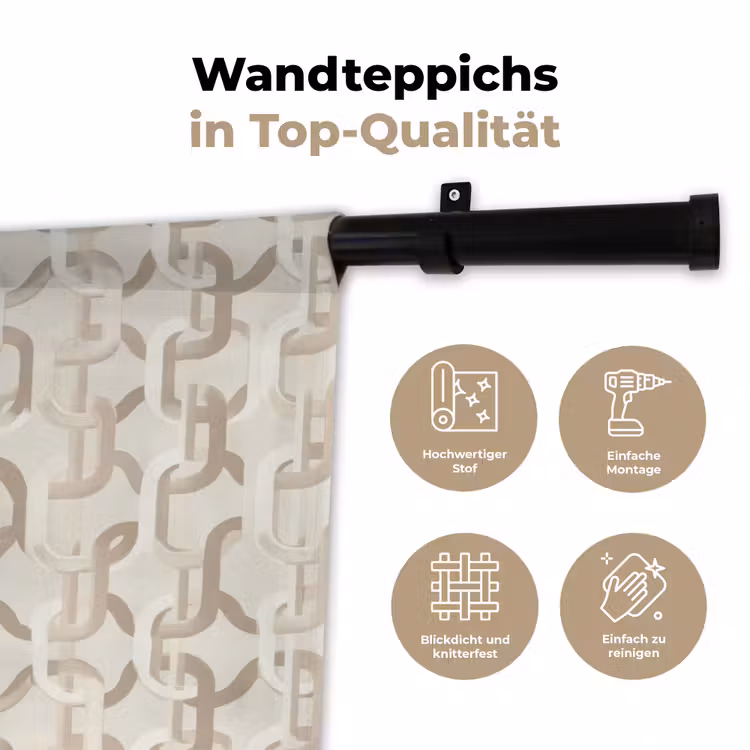 Motief - Abstract - Beige Wandkleed katoen klein 269 -tsfeer2_DE