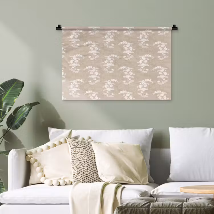 Motief - Beige - Linnen Wandkleed katoen klein 269 -sfeer7
