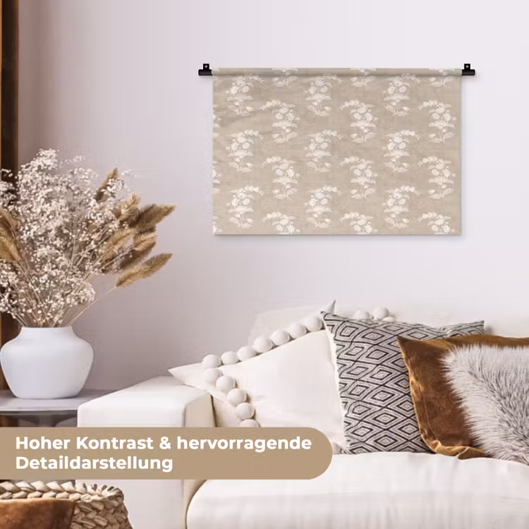 Motief - Beige - Linnen Wandkleed katoen klein 269 -tsfeer1_DE