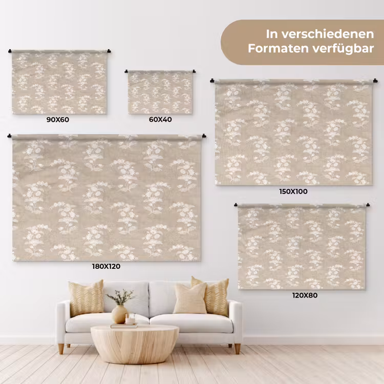 Motief - Beige - Linnen Wandkleed katoen klein 269 -tsfeer8_DE