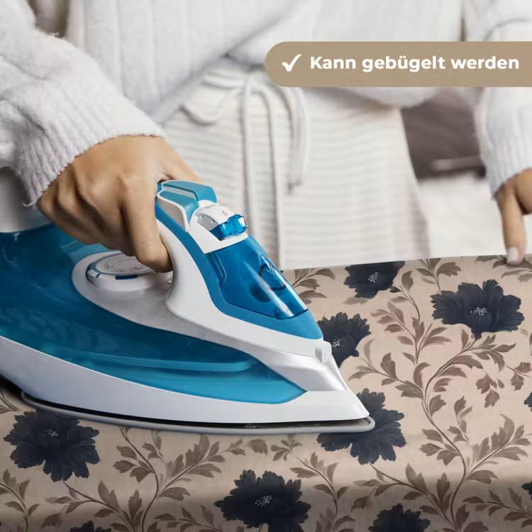 Motief - Bloemen - Zwart - Beige Wandkleed katoen klein 269 -tsfeer9_DE