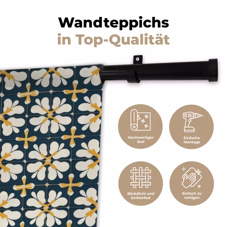 Motief - Tegel - Okergeel Wandkleed katoen klein 269 -tsfeer2_DE