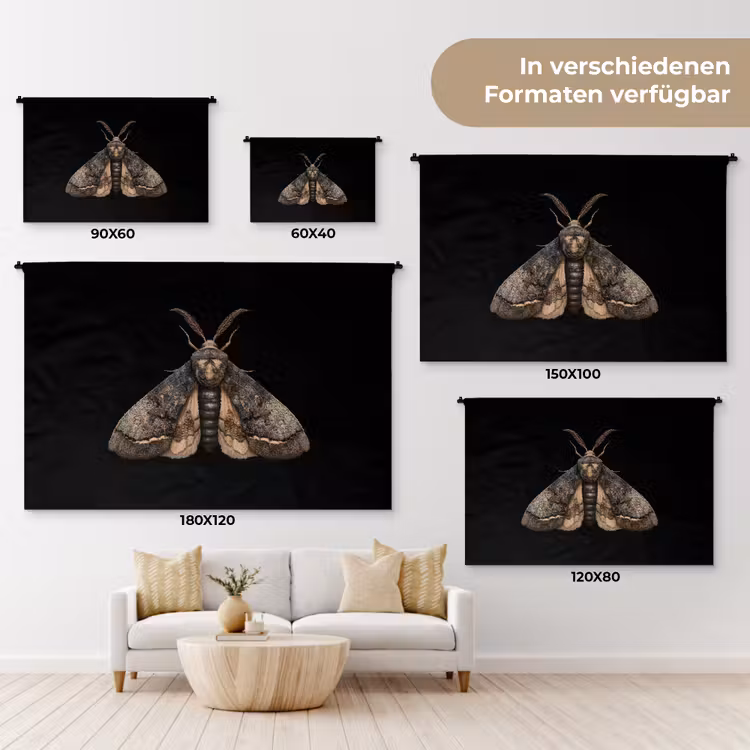 Mot - Bladachtig - Grijs Wandkleed katoen klein -tsfeer8_DE