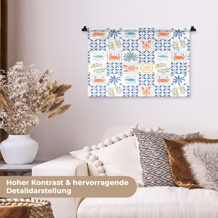 Zee - Sfeer - Mozaïek - Multi Wandkleed katoen klein 269 -tsfeer1_DE