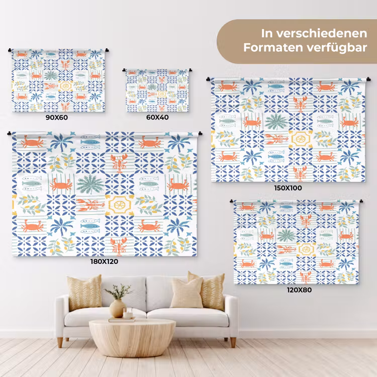Zee - Sfeer - Mozaïek - Multi Wandkleed katoen klein 269 -tsfeer8_DE