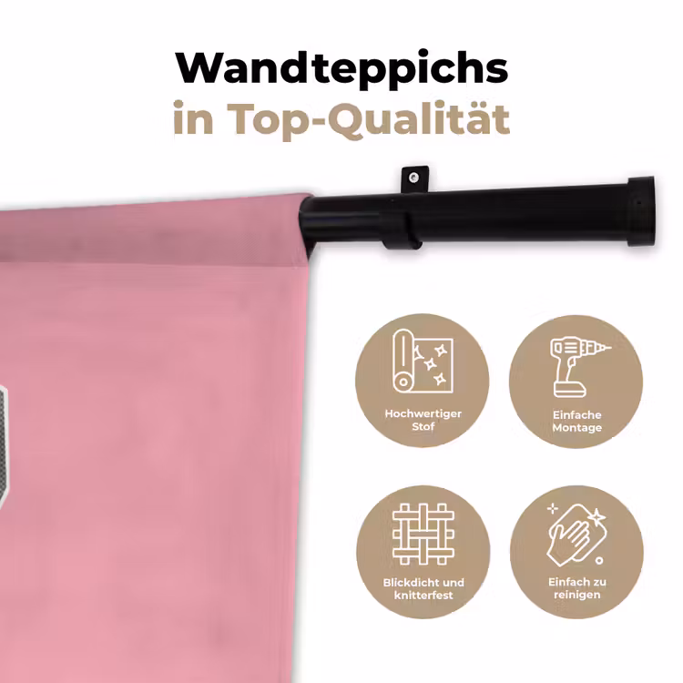 Mond - BLAH BLAH - Roze Wandkleed katoen klein -tsfeer2_DE