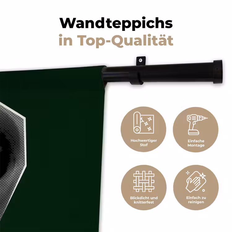 Mond - Groen - Illustratie - BLAH BLAH Wandkleed katoen klein -tsfeer2_DE