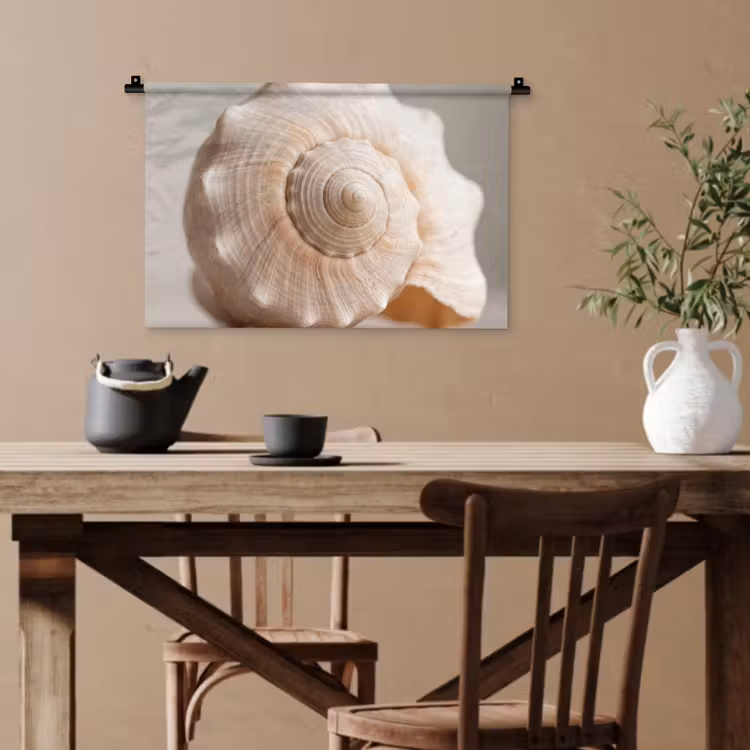 Schelp - Detail - Beige Wandkleed katoen klein -sfeer6