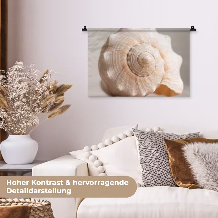 Schelp - Detail - Beige Wandkleed katoen klein -tsfeer1_DE