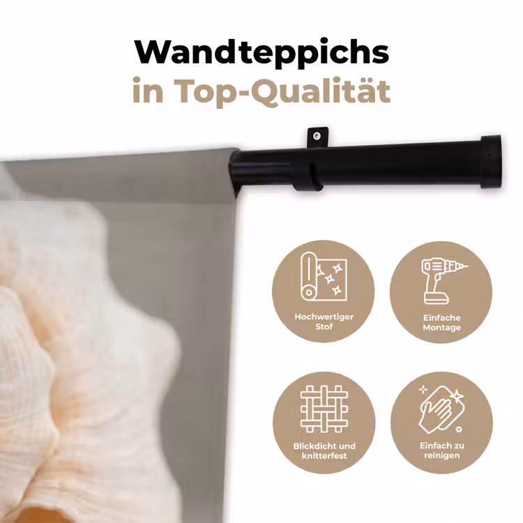 Schelp - Detail - Beige Wandkleed katoen klein -tsfeer2_DE