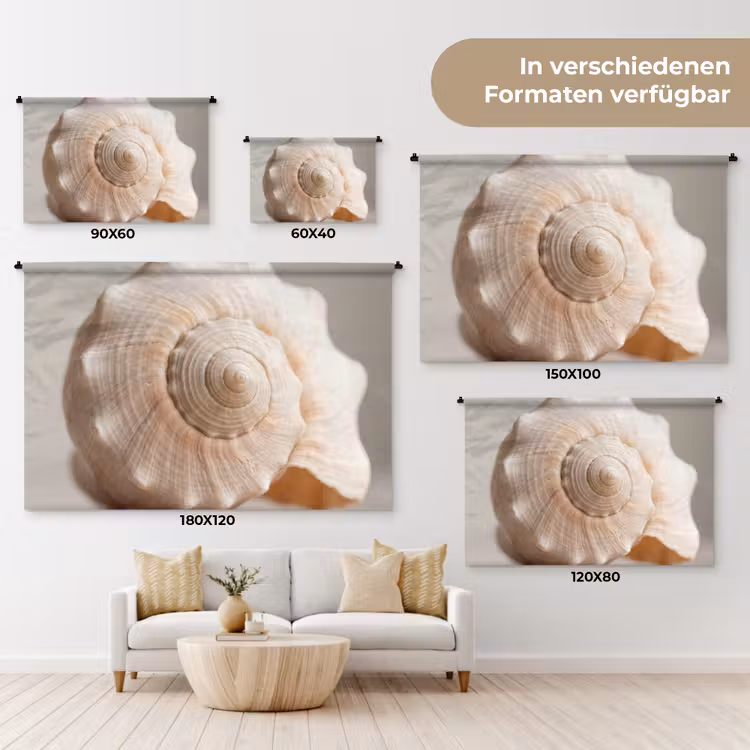 Schelp - Detail - Beige Wandkleed katoen klein -tsfeer8_DE
