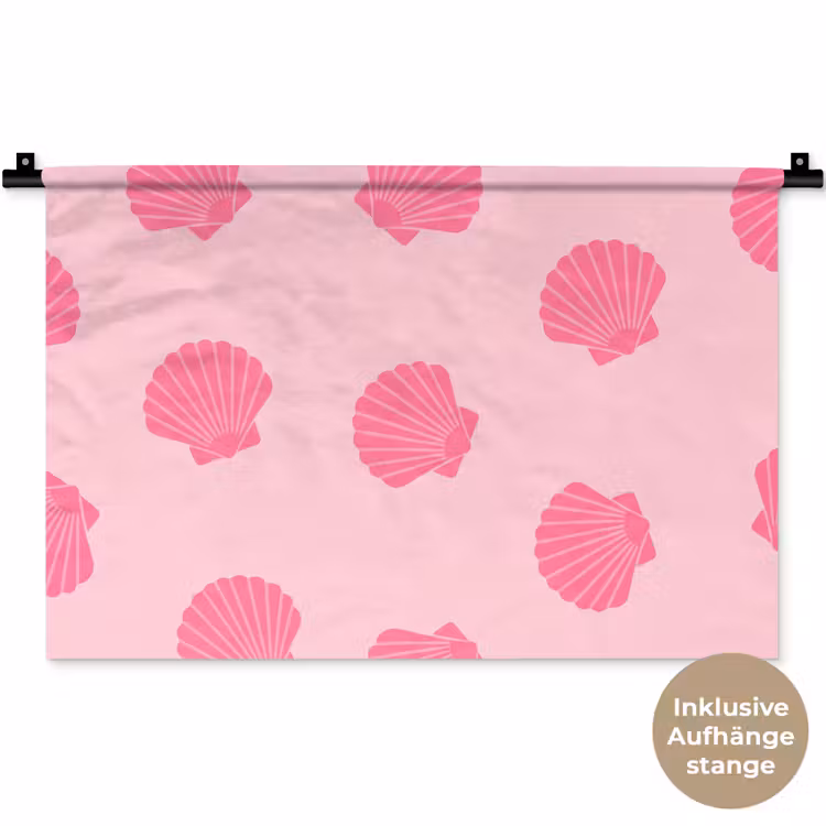 Schelp - Patroon - Zee - Modern - Roze Wandkleed katoen klein -t3d_DE