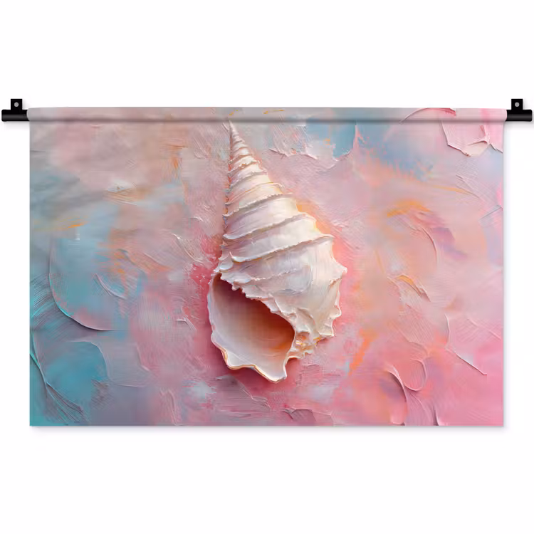 Schelp - Pastel - Pink Wandkleed katoen klein -zz3d