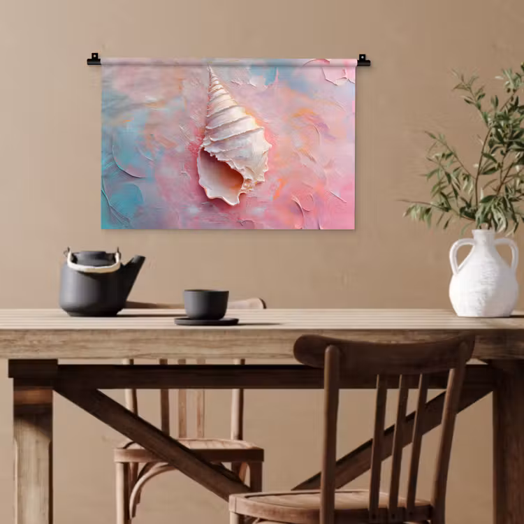 Schelp - Pastel - Pink Wandkleed katoen klein -sfeer6
