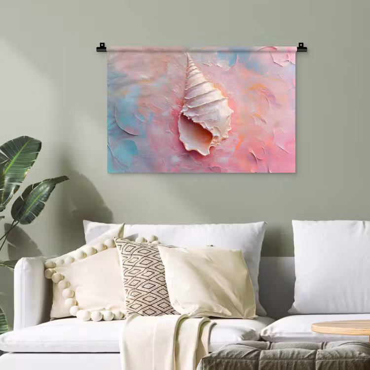 Schelp - Pastel - Pink Wandkleed katoen klein -sfeer7