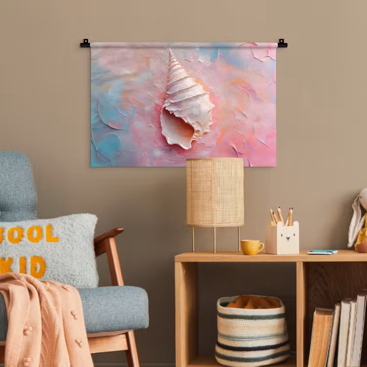 Schelp - Pastel - Pink Wandkleed katoen klein -wsfeer4_kind