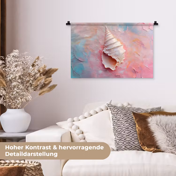 Schelp - Pastel - Pink Wandkleed katoen klein -tsfeer1_DE