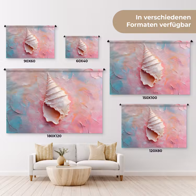 Schelp - Pastel - Pink Wandkleed katoen klein -tsfeer8_DE