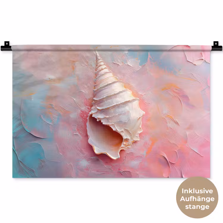 Schelp - Pastel - Pink Wandkleed katoen klein -t3d_DE