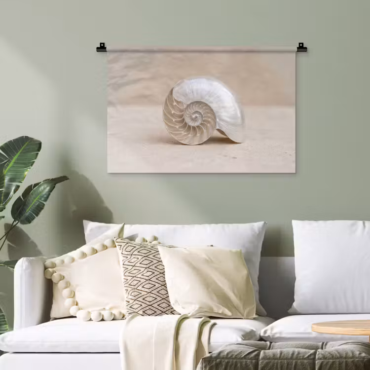 Schelp - Spiraal - Beige Wandkleed katoen klein -sfeer7
