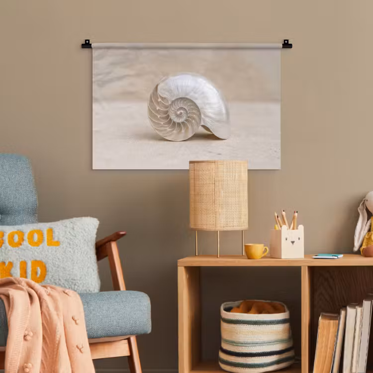 Schelp - Spiraal - Beige Wandkleed katoen klein -wsfeer4_kind