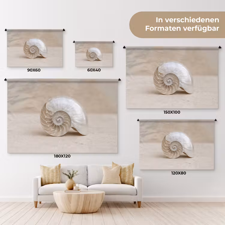 Schelp - Spiraal - Beige Wandkleed katoen klein -tsfeer8_DE
