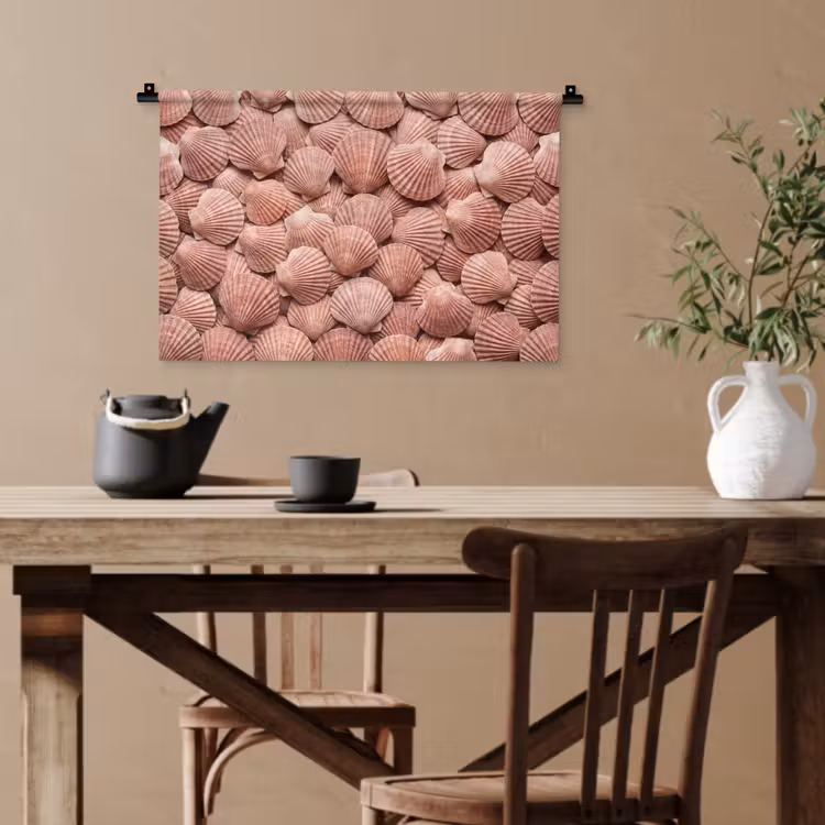 Schelpen - Patroon - Roze Wandkleed katoen klein -sfeer6