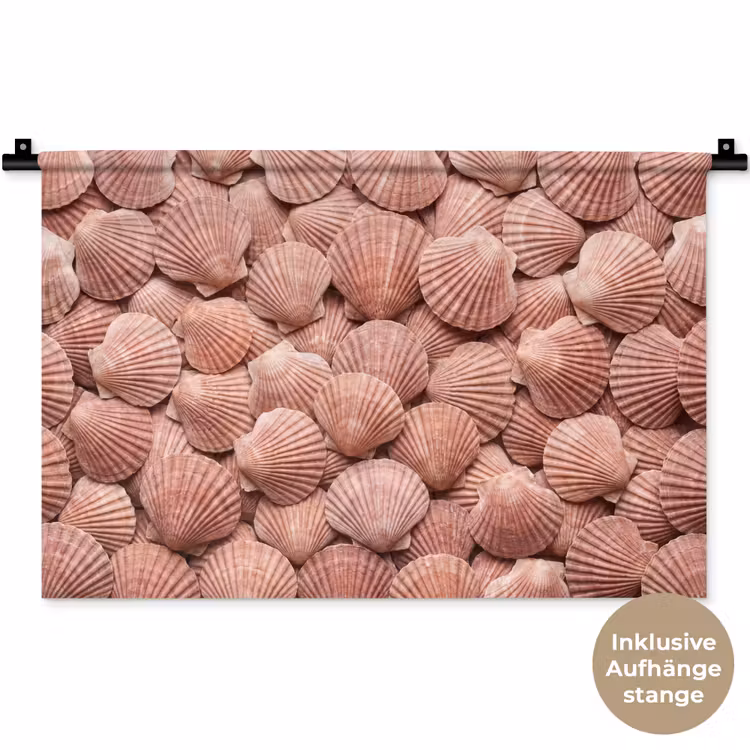 Schelpen - Patroon - Roze Wandkleed katoen klein -t3d_DE