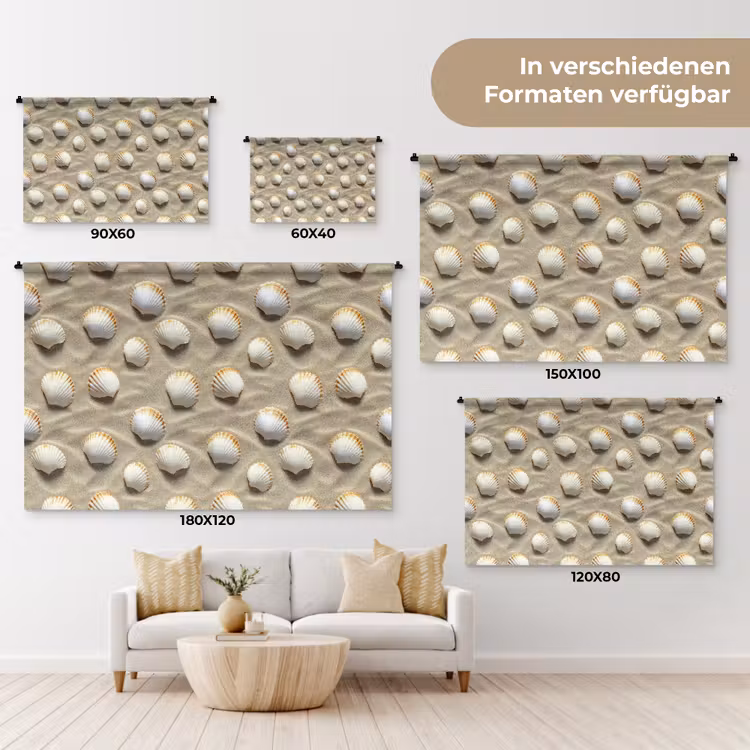 Schelpen - Zand - Maritiem Wandkleed katoen klein 269 -tsfeer8_DE