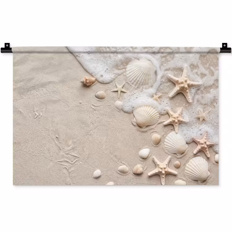 Schelpen - Zeesterren - Strand Wandkleed katoen klein -zz3d