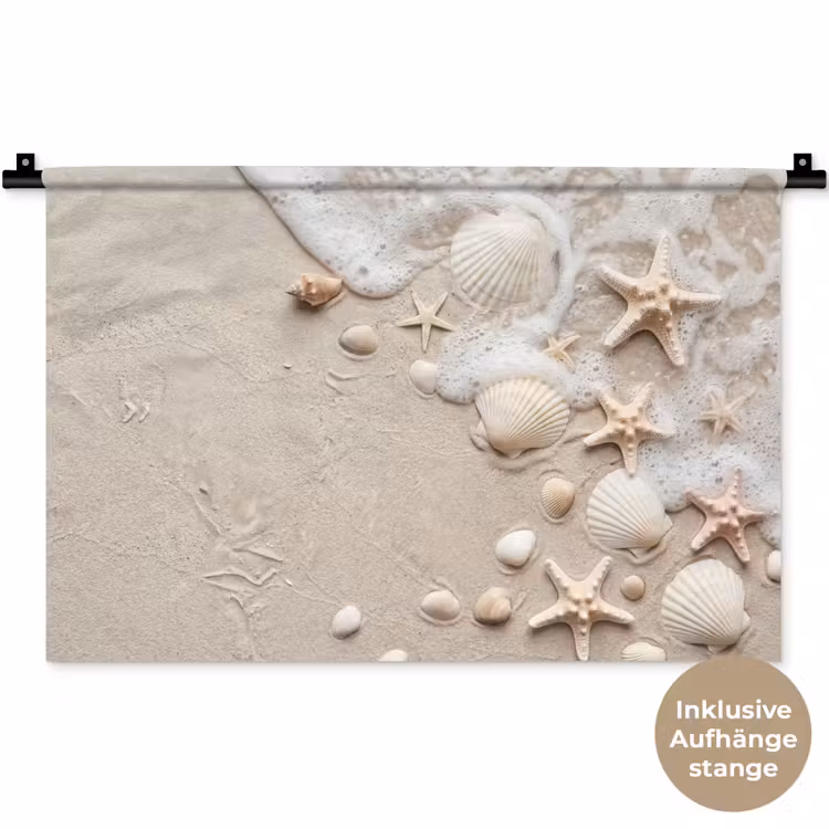 Schelpen - Zeesterren - Strand Wandkleed katoen klein -t3d_DE