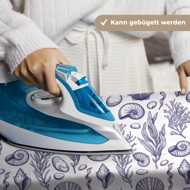 Schelpen - Zeewier - Oceaan - Illustratie - Blauw Wandkleed katoen klein -tsfeer9_DE