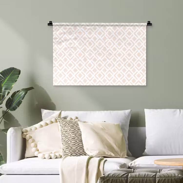 Patronen - Abstract - Beige - Geometrie Wandkleed katoen klein 269 -sfeer7