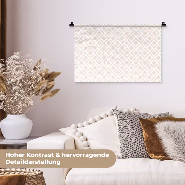 Patronen - Abstract - Beige - Geometrie Wandkleed katoen klein 269 -tsfeer1_DE