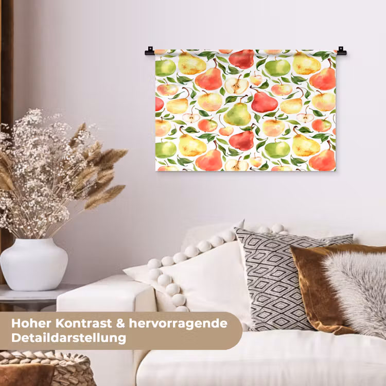 Patroon - Appels - Peren Wandkleed katoen klein 269 -tsfeer1_DE