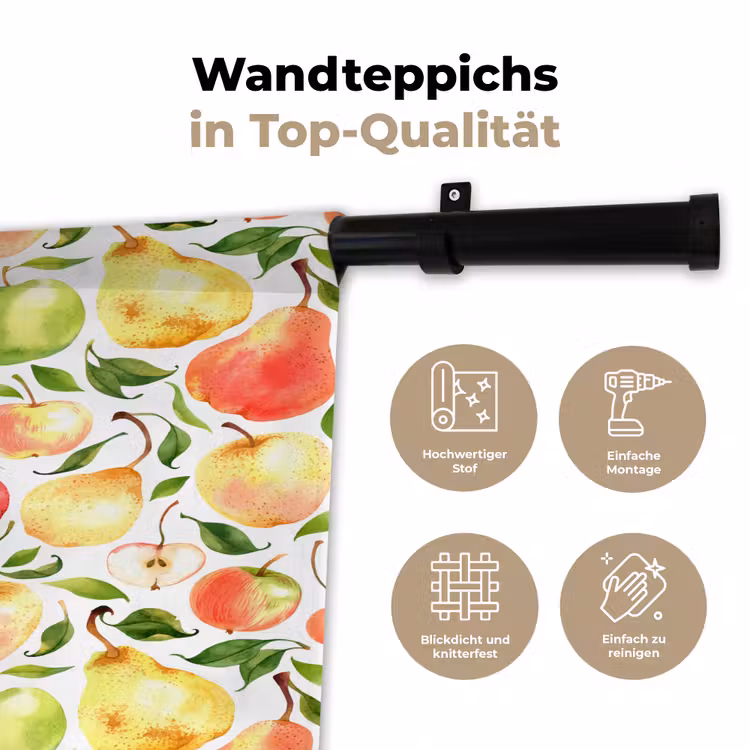 Patroon - Appels - Peren Wandkleed katoen klein 269 -tsfeer2_DE