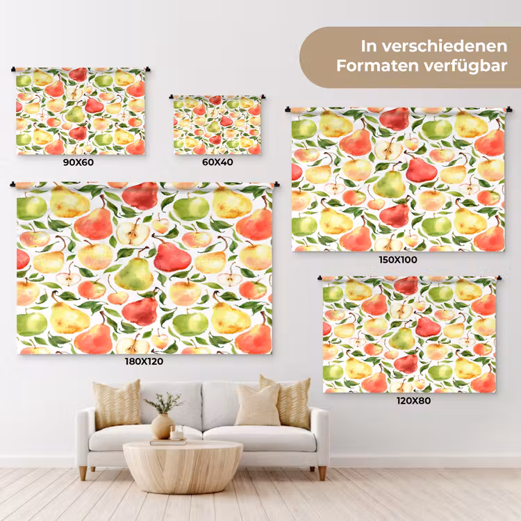 Patroon - Appels - Peren Wandkleed katoen klein 269 -tsfeer8_DE