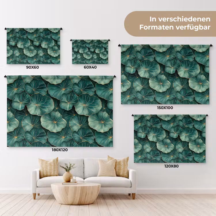 Patroon - Bladeren - Groen Wandkleed katoen klein 269 -tsfeer8_DE