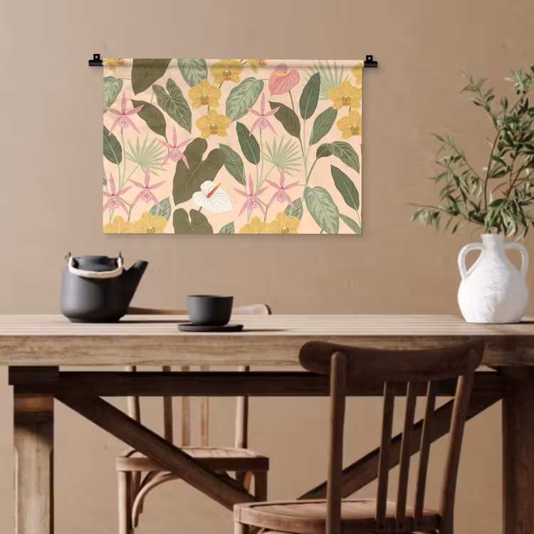 Patroon - Bloemen - Kleurrijk Wandkleed katoen klein -sfeer6