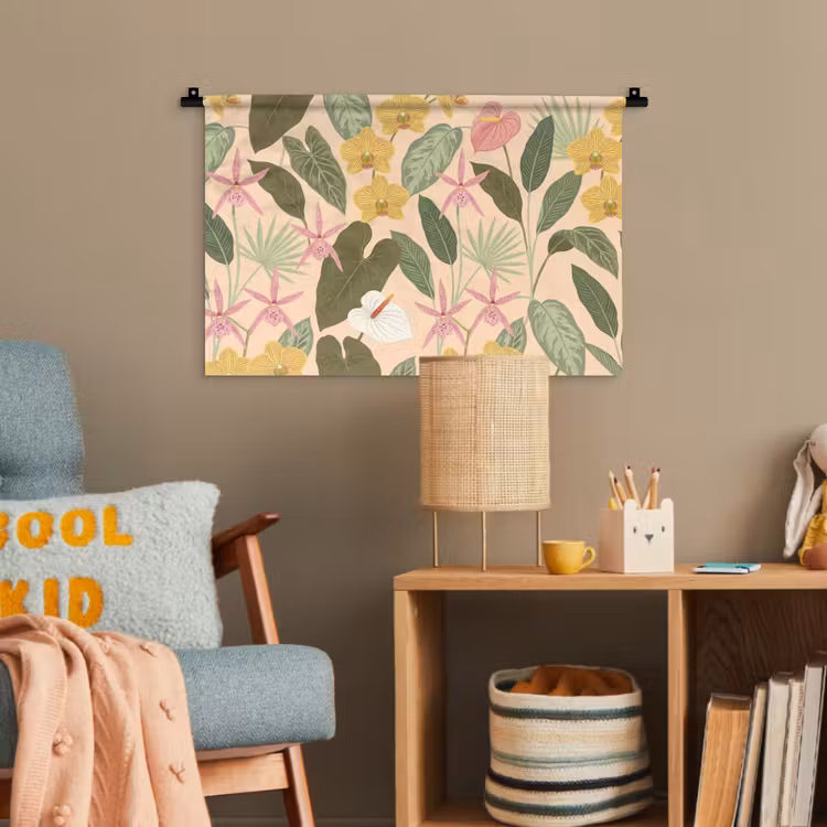 Patroon - Bloemen - Kleurrijk Wandkleed katoen klein -wsfeer4_kind
