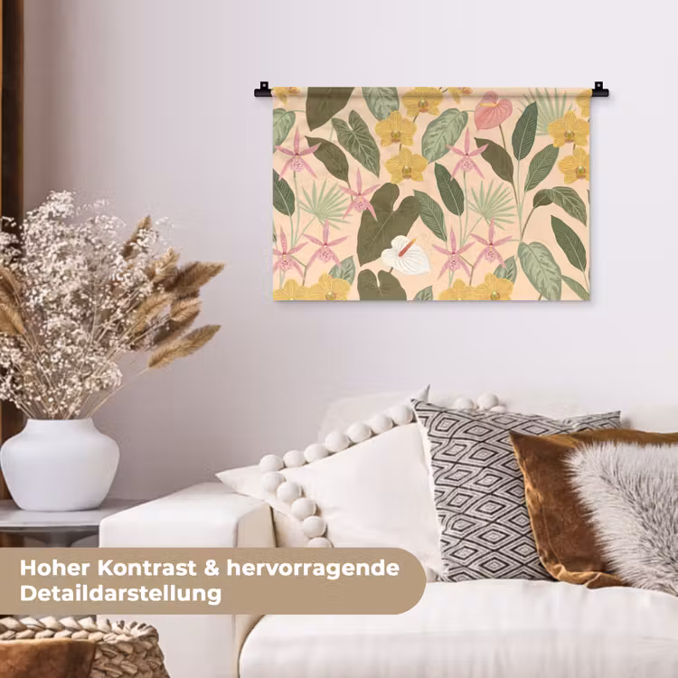 Patroon - Bloemen - Kleurrijk Wandkleed katoen klein -tsfeer1_DE