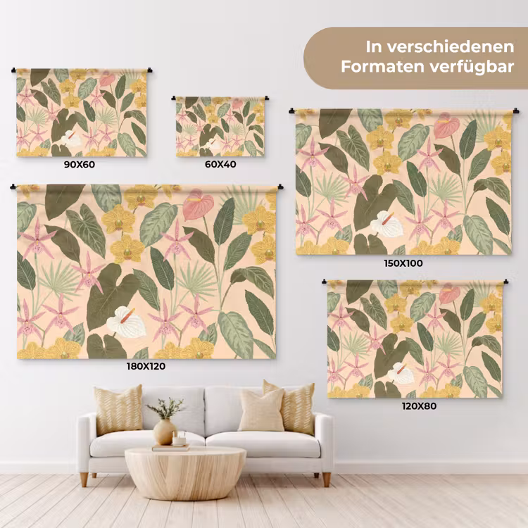 Patroon - Bloemen - Kleurrijk Wandkleed katoen klein -tsfeer8_DE