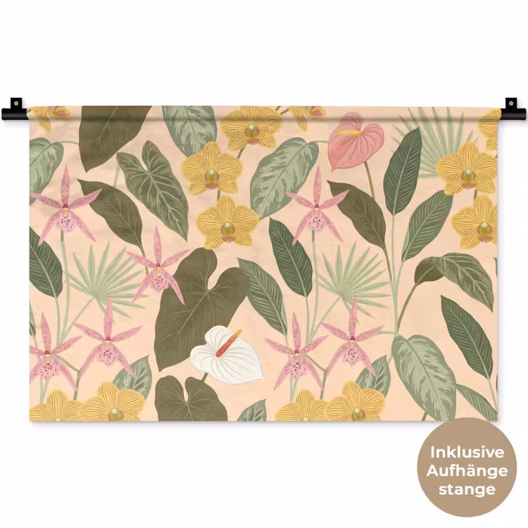 Patroon - Bloemen - Kleurrijk Wandkleed katoen klein -t3d_DE