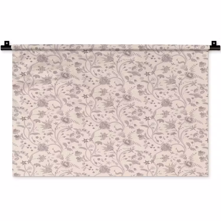 Patroon - Bloemen - Paars Wandkleed katoen klein 269 -zz3d