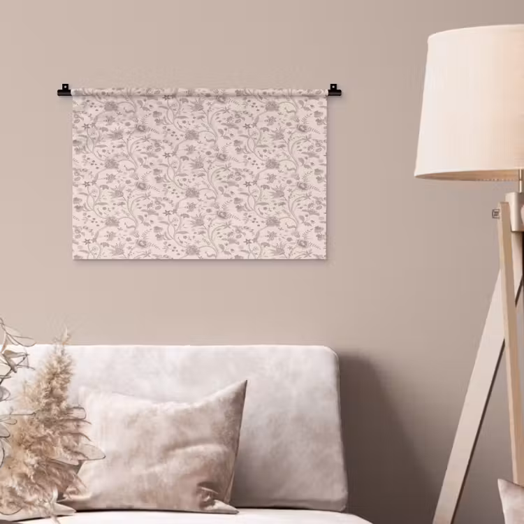 Patroon - Bloemen - Paars Wandkleed katoen klein 269 -sfeer4