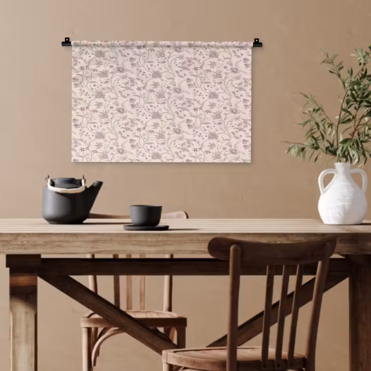 Patroon - Bloemen - Paars Wandkleed katoen klein 269 -sfeer6